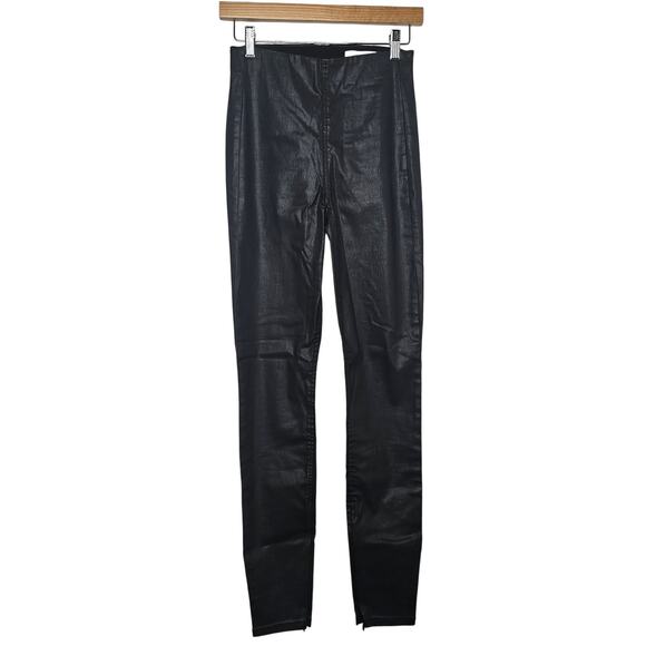 rag & bone Vegan Leather Pants Size XS Pull On Edgy Classic Zip Ankle Timeless - Picture 2 of 8